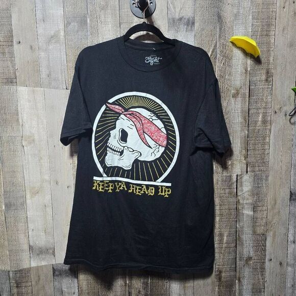 Eighty Eight Black Skull Tupac Inspired Tee NWT - Picture 1 of 4